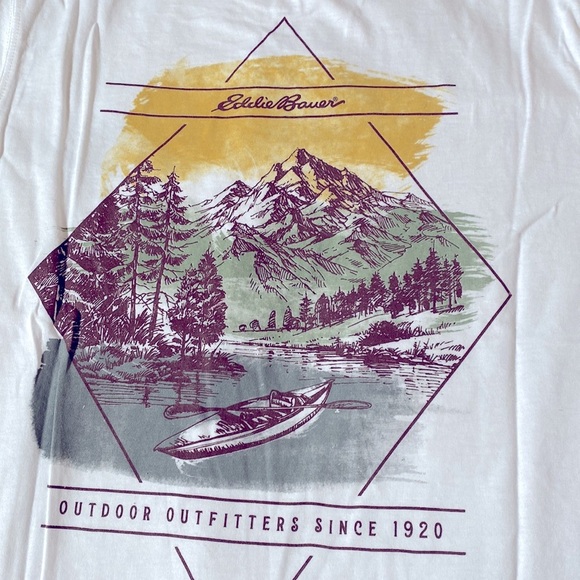 Eddie Bauer nwt cotton blend white long sleeve tee shirt pullover crew sz L - Picture 6 of 10